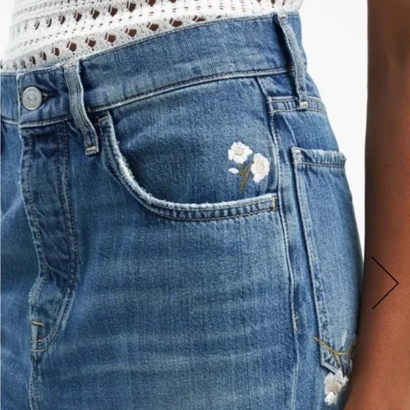 7 for All Mankind EASY STRAIGHT WITH EMBROIDERY IN SPRUCE RIGID